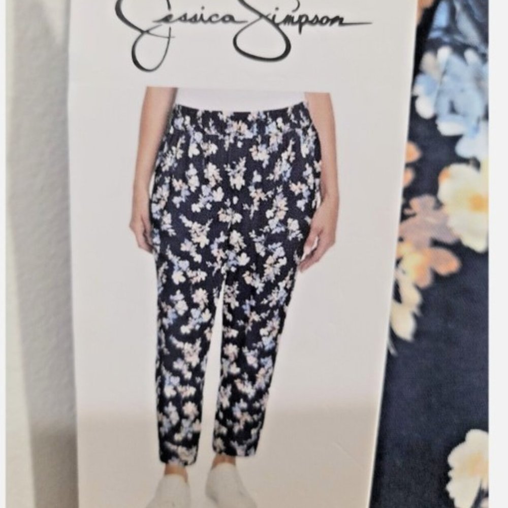 Jessica Simpson Ladies Navy Floral Pull-On Soft Pants 2XL NWT